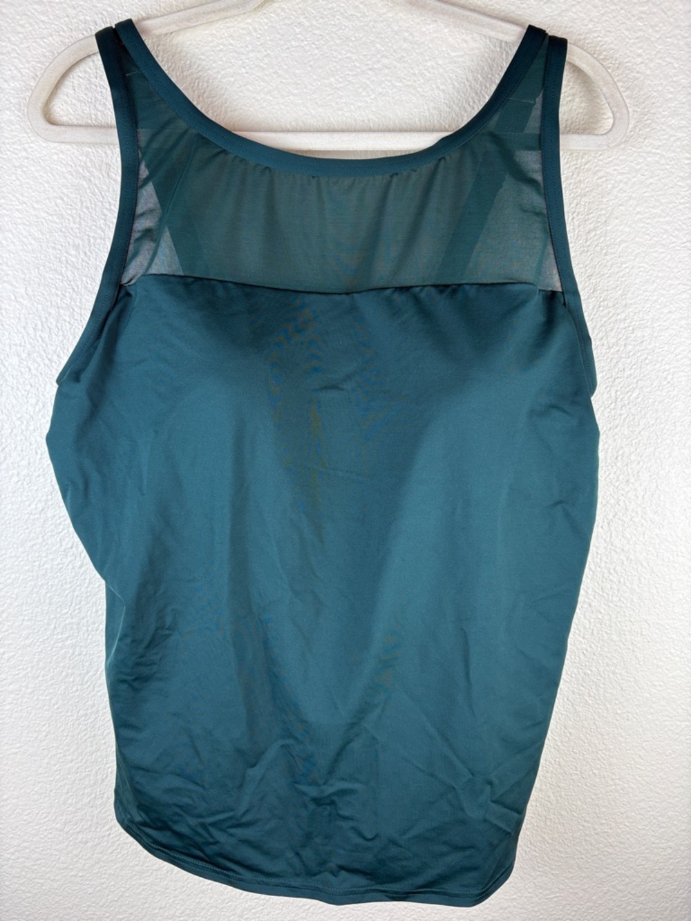 Land’s End Women's Chlorine Resistant Smoothing Control Green Tankini Swim Top